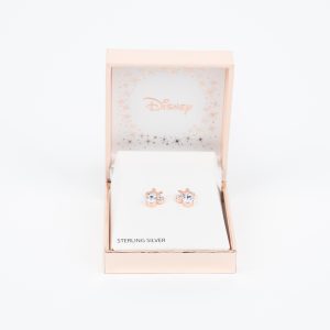 Brincos Minnie Rosegold com 3 zirconias. Loja Online